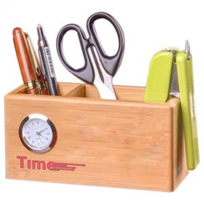 APH-01-WOODEN-PEN-STAND-CARD-HOLDER-WITH-CLOCK-Online Shopping-QZRf-2